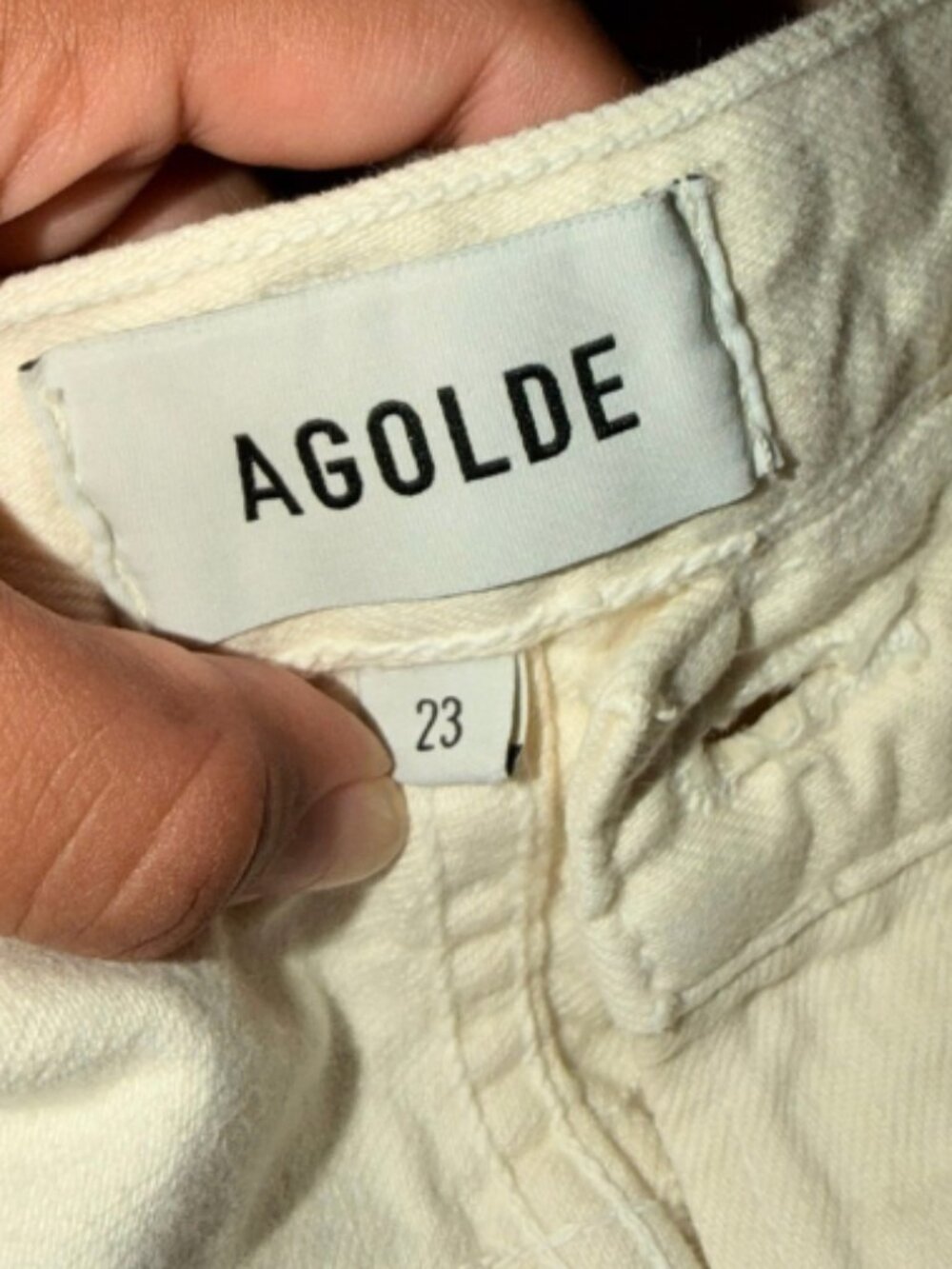 AGOLDE - Low Slung Baggy Jeans in White, Size 23 - Picture 6 of 15